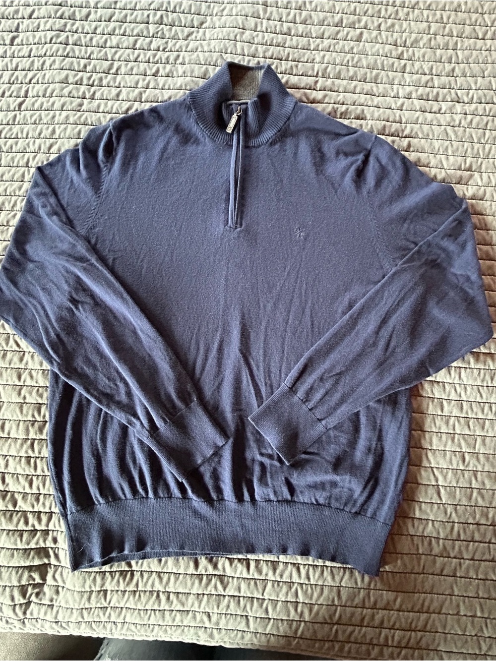 Izod Men's Navy Zip Mock Neck Sweater